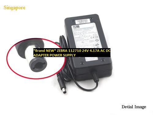 *Brand NEW* 6.5x3.0 mm AC DC ADAPTER ZEBRA 24V 4.17A 112710 POWER SUPPLY